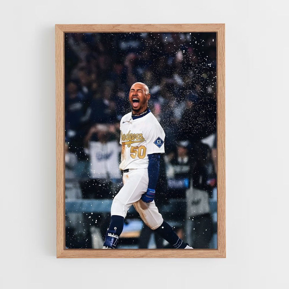 Poster Sous la Pluie avec Mookie – affiche Baseball (vue 4)
